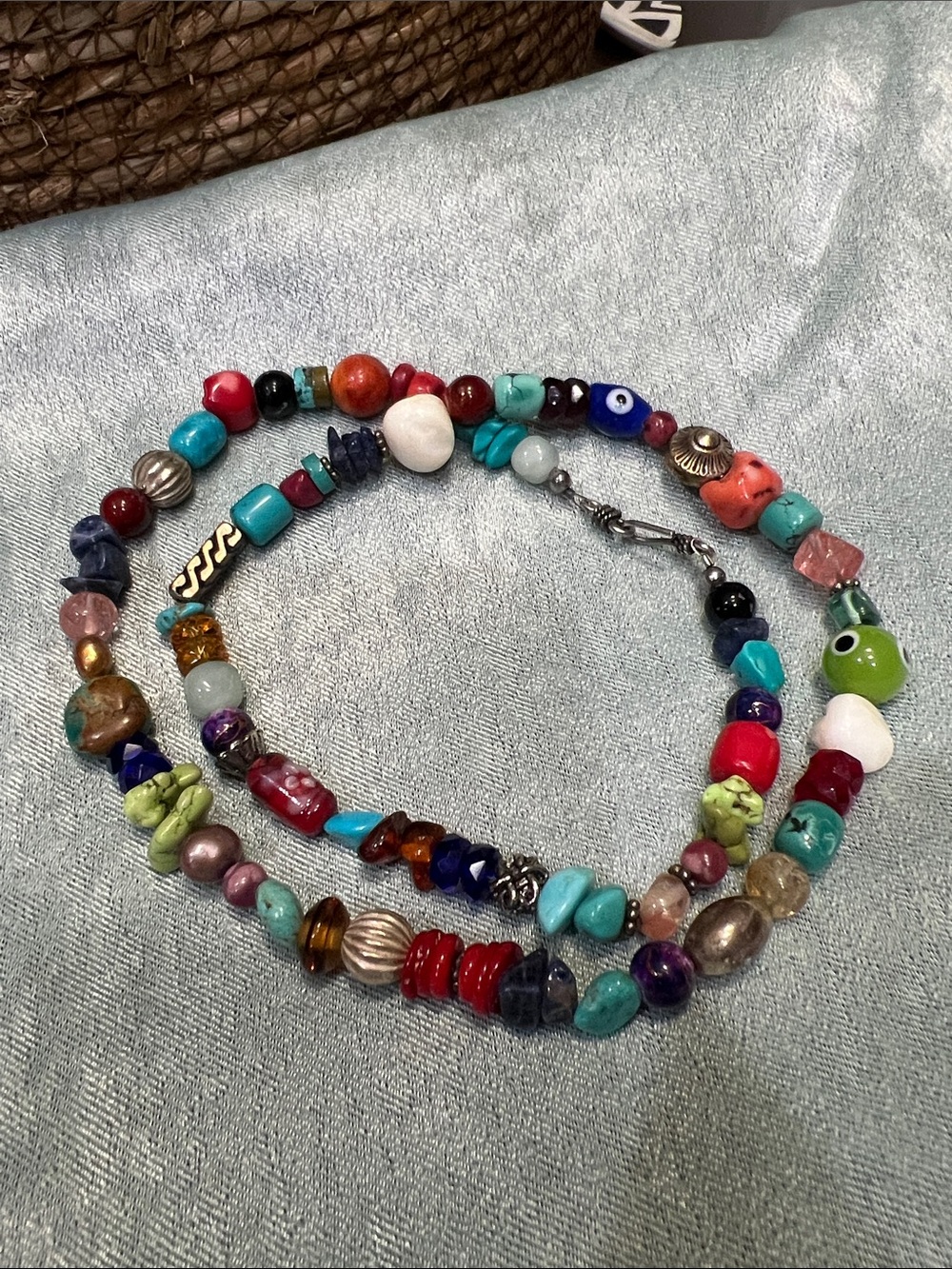 Colorful Mixed-Bead Women’s Necklace - Multicolor